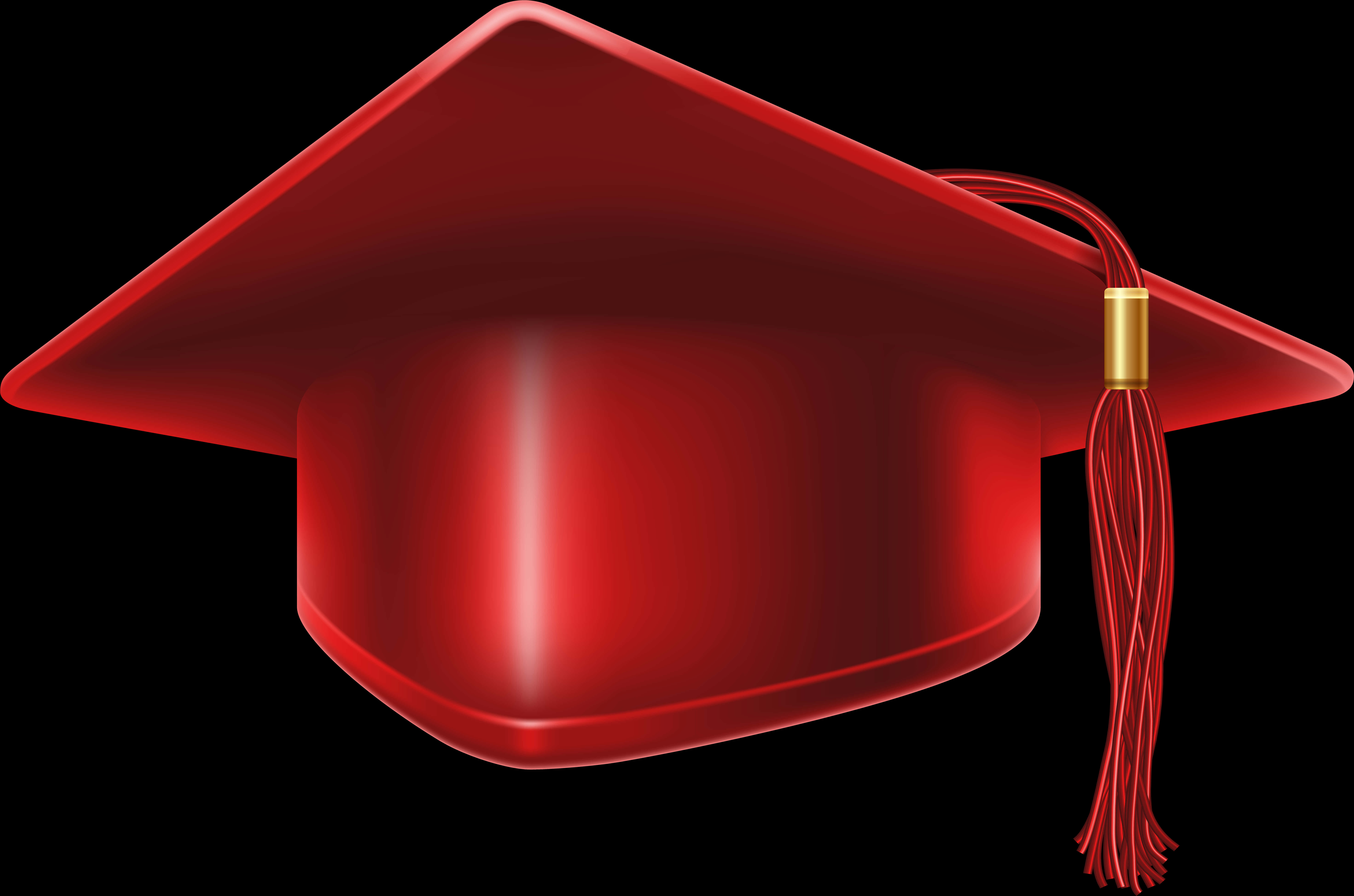 A Red Graduation Cap With A Tassel