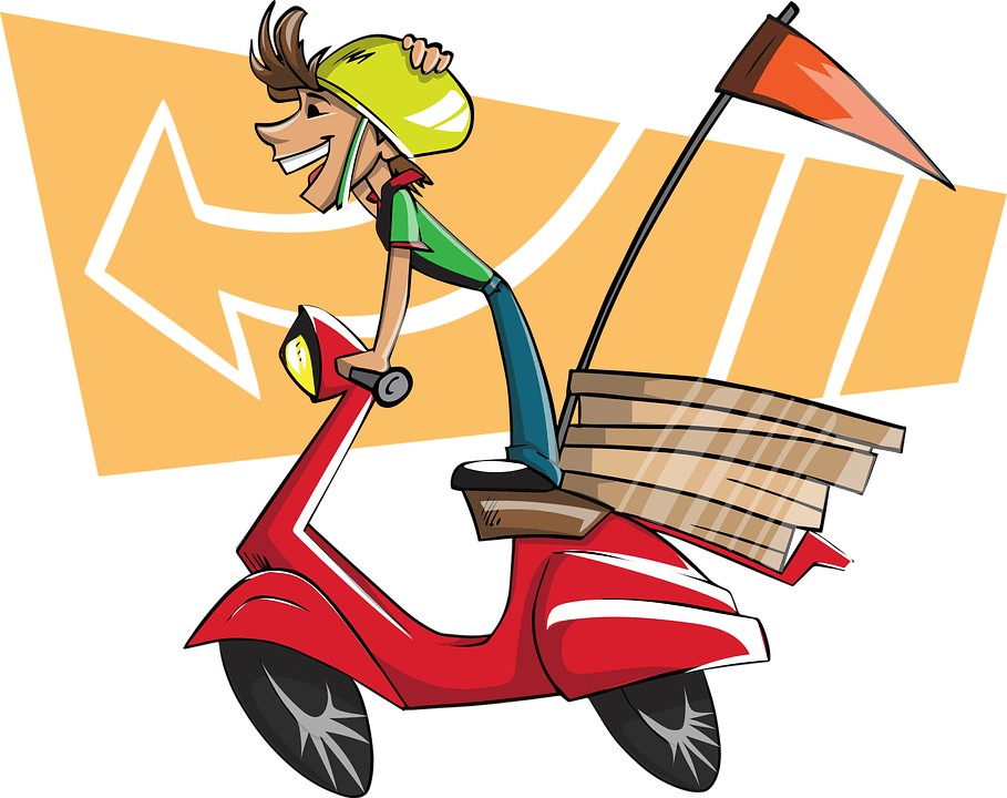 A Cartoon Of A Man Riding A Scooter
