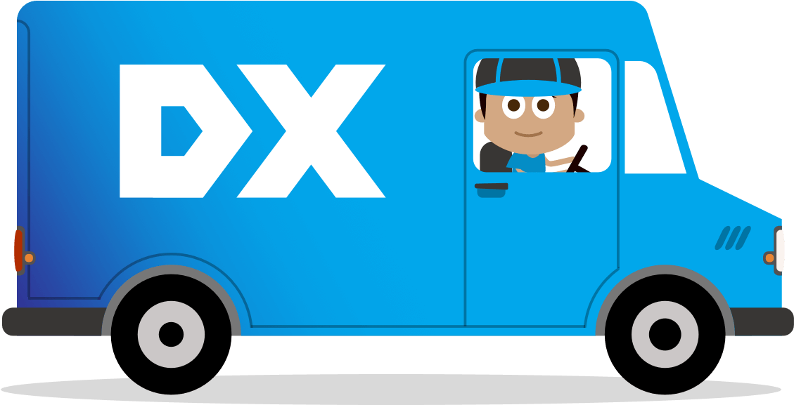 A Cartoon Of A Man In A Blue Van