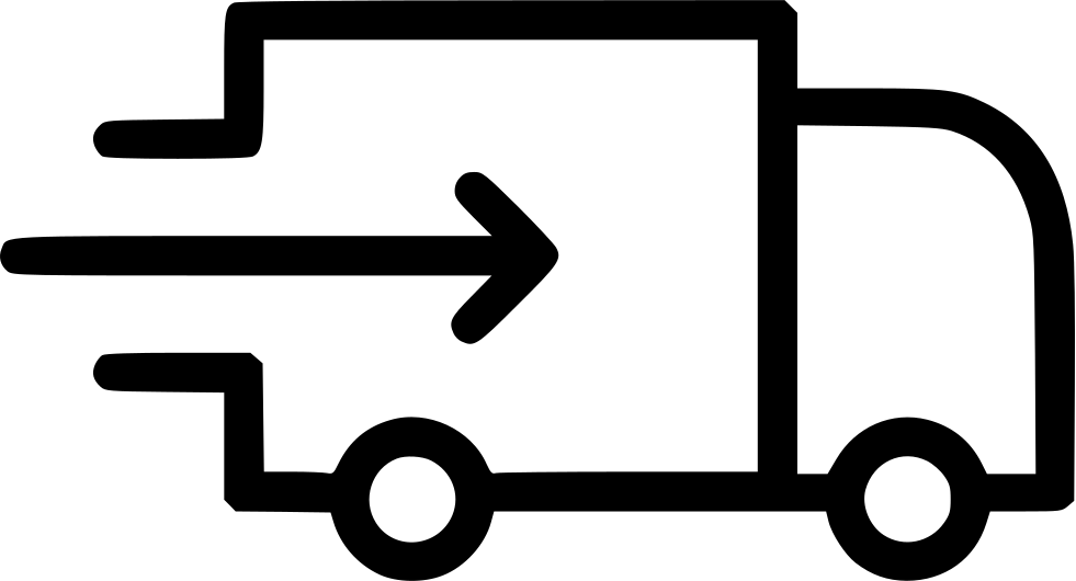 A Black Outline Of A Truck With A Arrow