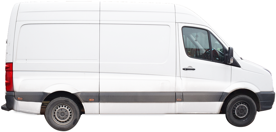 A White Van With A Black Background