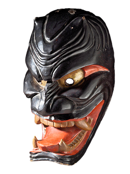 A Black And Red Mask