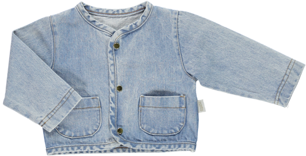 A Blue Denim Jacket With Buttons