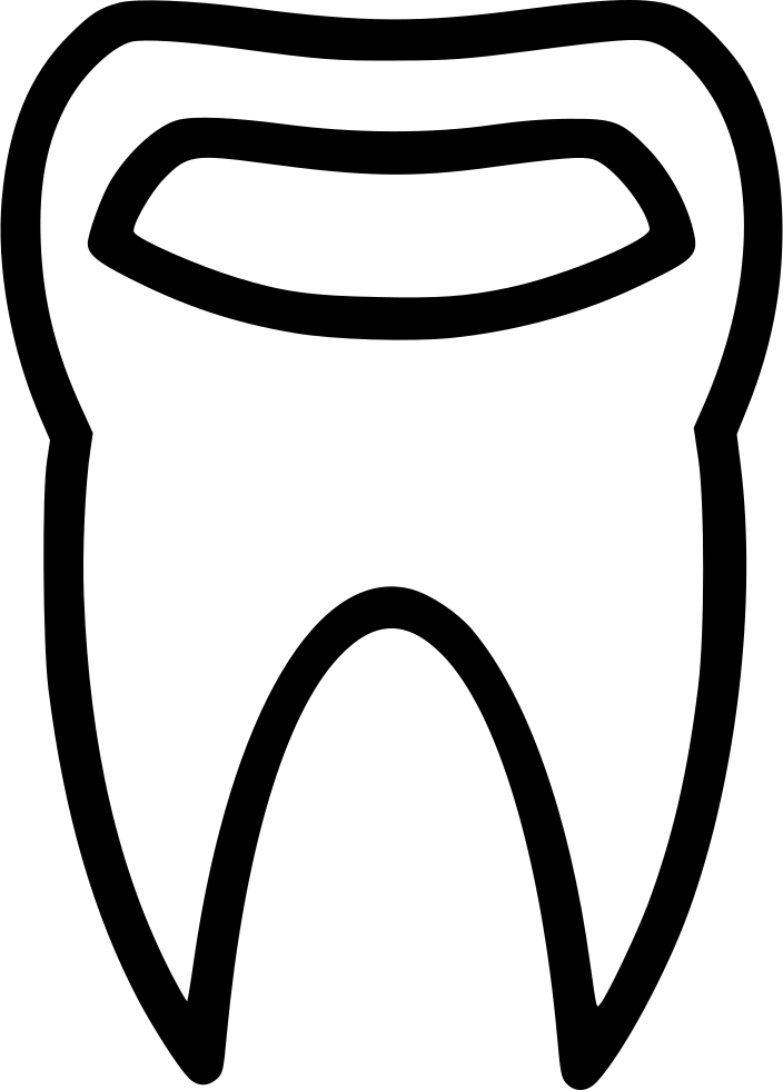 A Black Outline Of A Tooth