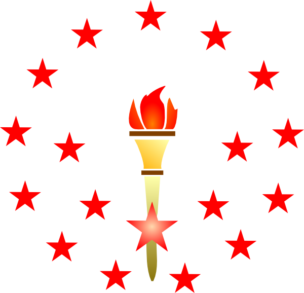 A Torch With A Star In The Middle