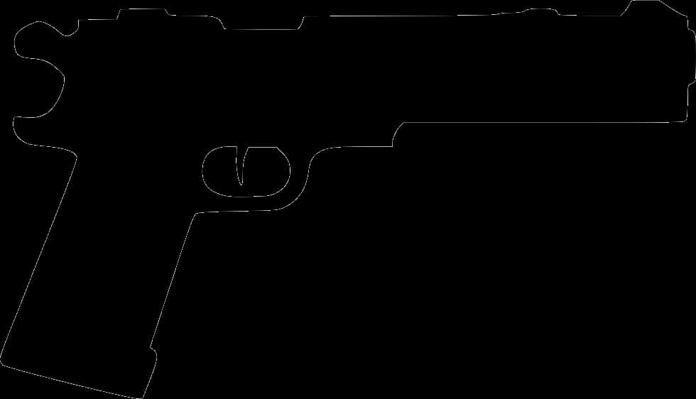 A Black And White Silhouette Of A Gun