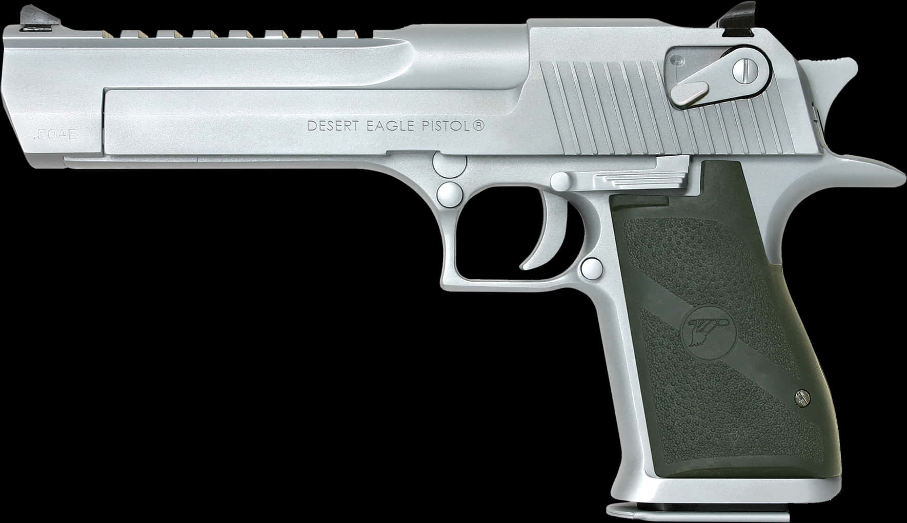 A Silver Handgun With Black Handle