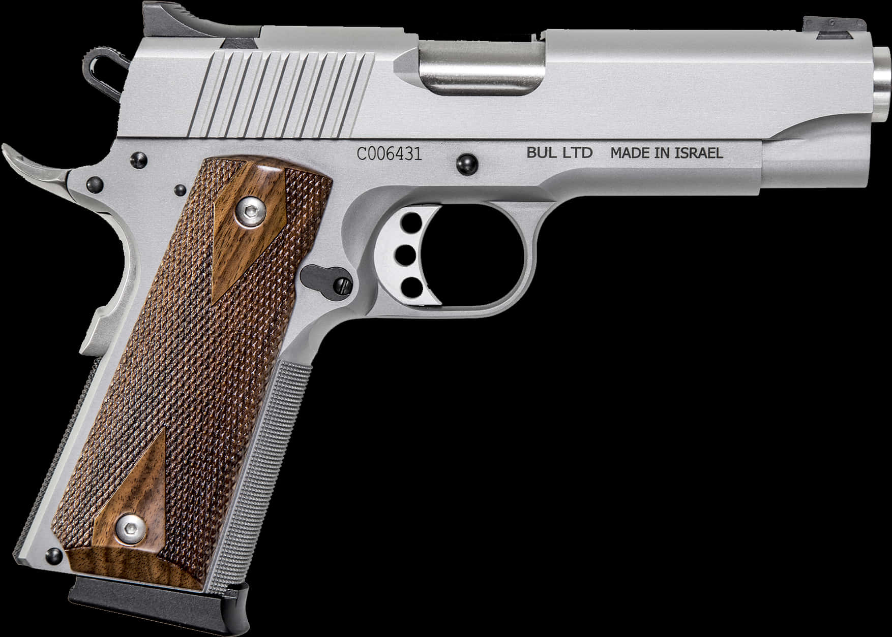 A Silver And Brown Handgun With Springfield Armory In The Background