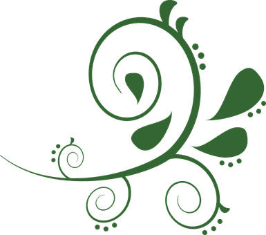 A Green Swirly Design On A Black Background