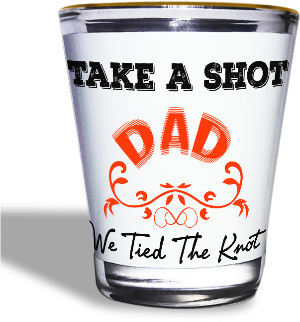 A Shot Glass With A White Label