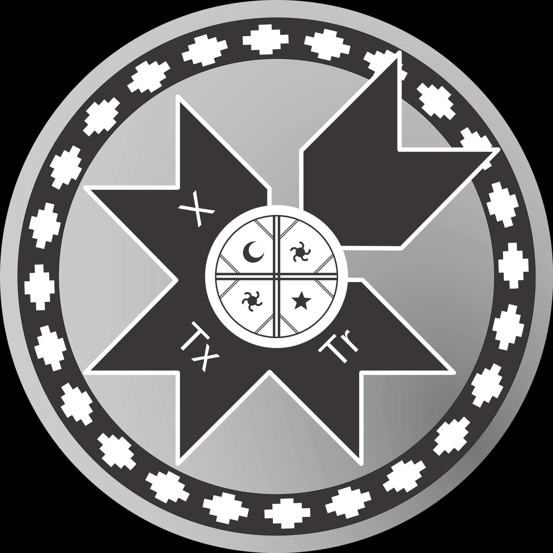 A Circular Black And White Logo