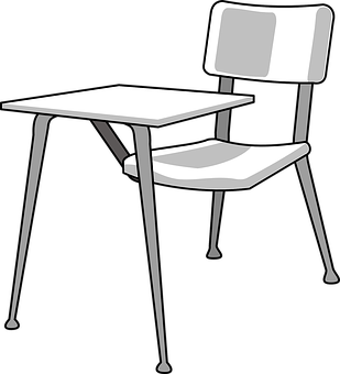 A White Desk And Chair