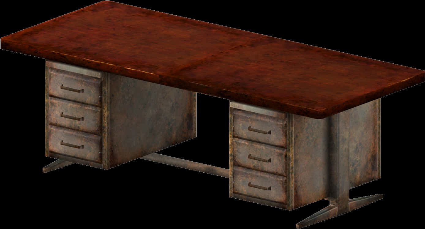 A Desk With Drawers And A Black Background