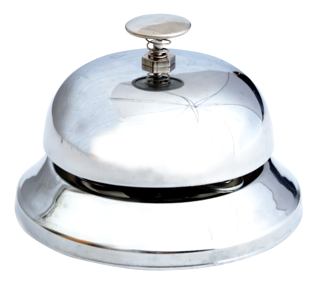 A Silver Bell With A Button