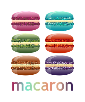 A Group Of Colorful Macaroons