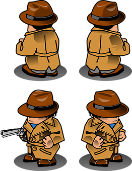 Cartoon Of A Man In A Trench Coat