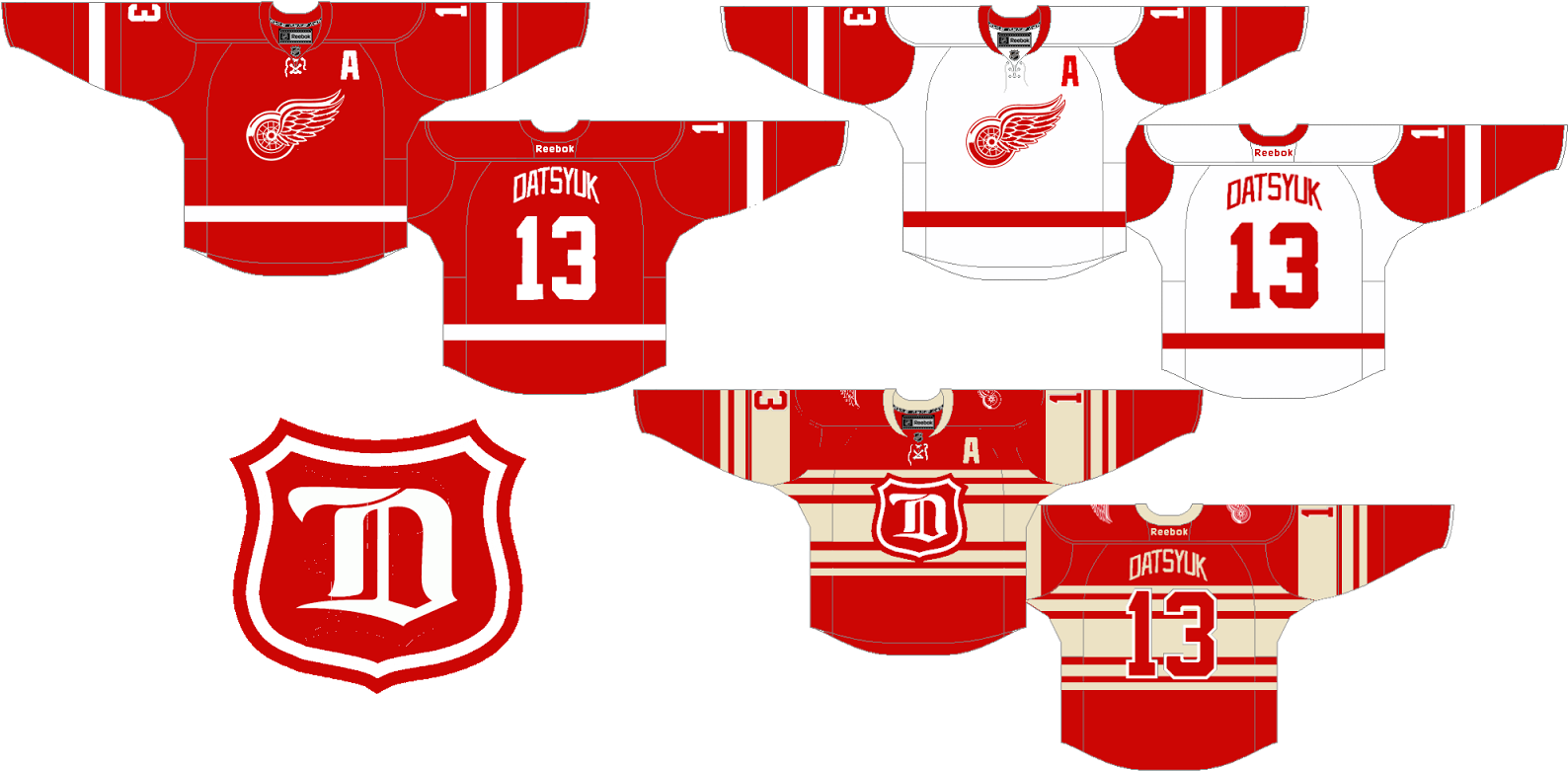A Collage Of Red And White Jerseys