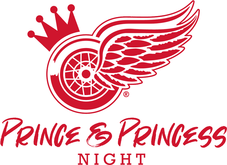 A Red And White Logo With A Crown And Wings