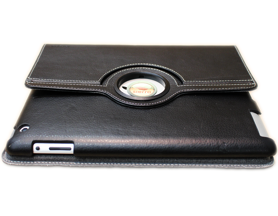 A Black Leather Case With A Circular Object On It