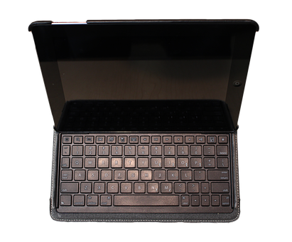 A Black Tablet With A Keyboard