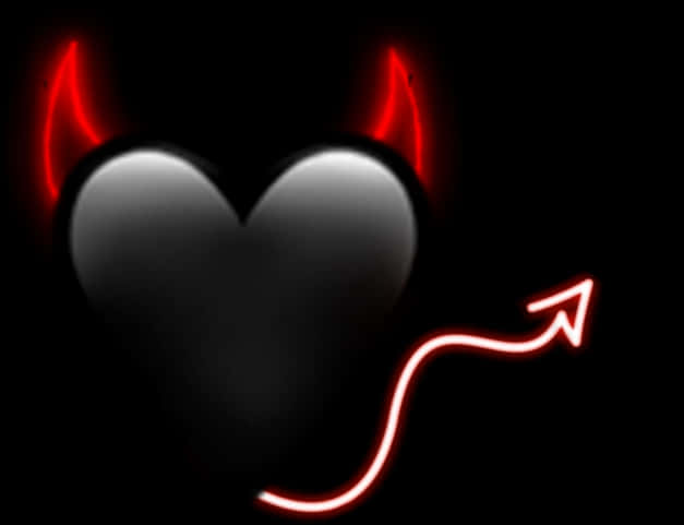 A Heart With Horns And Tail