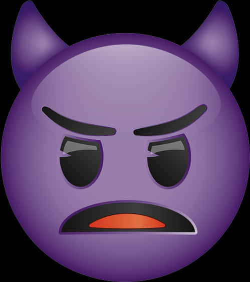 A Purple Emoji With Horns