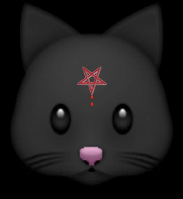 A Cat With A Pentagram On Its Forehead