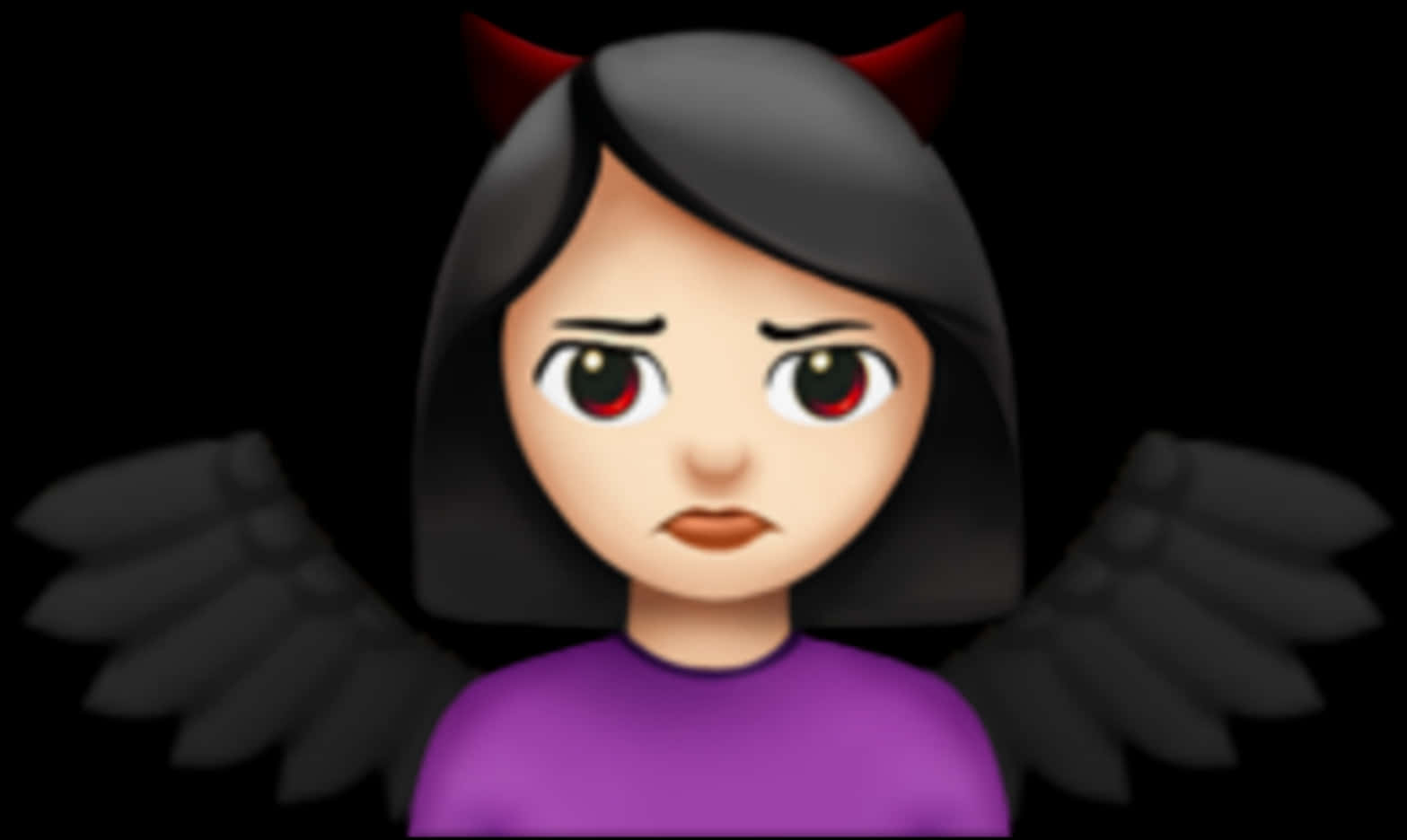 A Cartoon Of A Girl With Horns And Wings