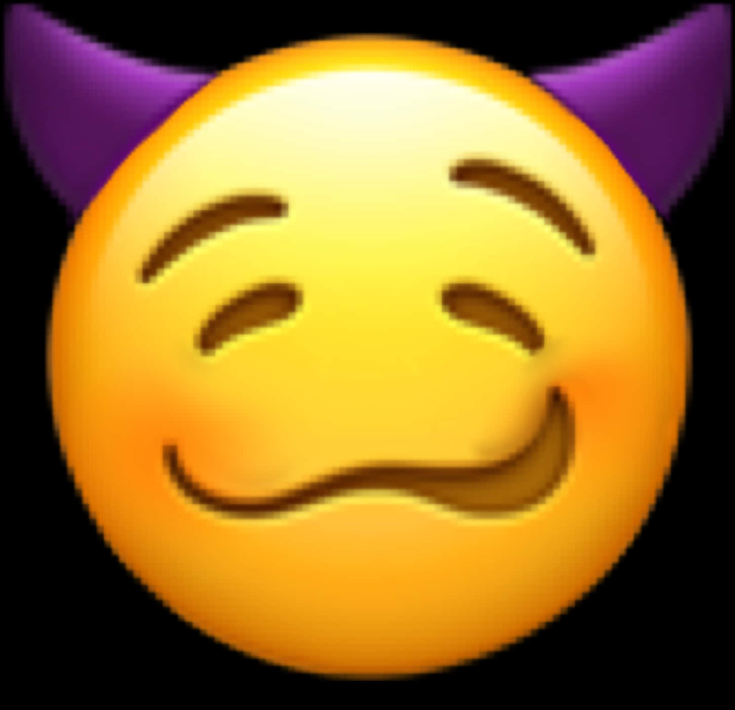 A Yellow Emoji With Purple Horns