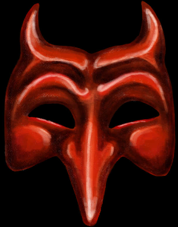 Red Devil Horns Mask