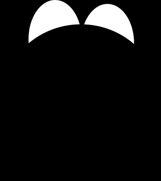 A Black Background With White Cat Ears