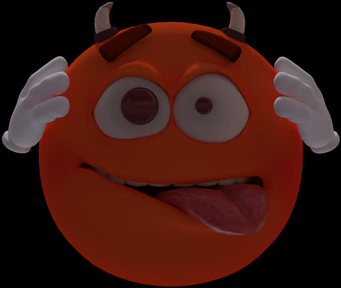 A Cartoon Orange Face With White Hands On Its Head