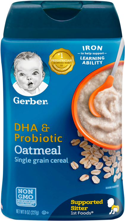 A Blue Package Of Oatmeal With A Spoon
