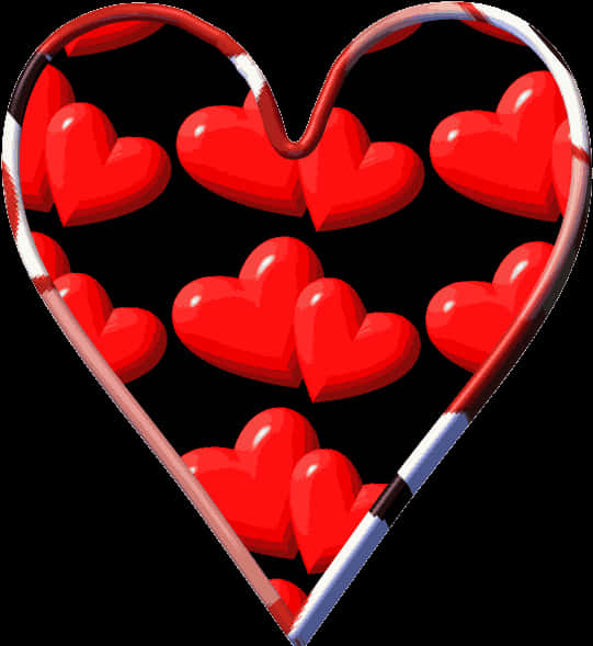 A Heart Shaped Object With Red Hearts