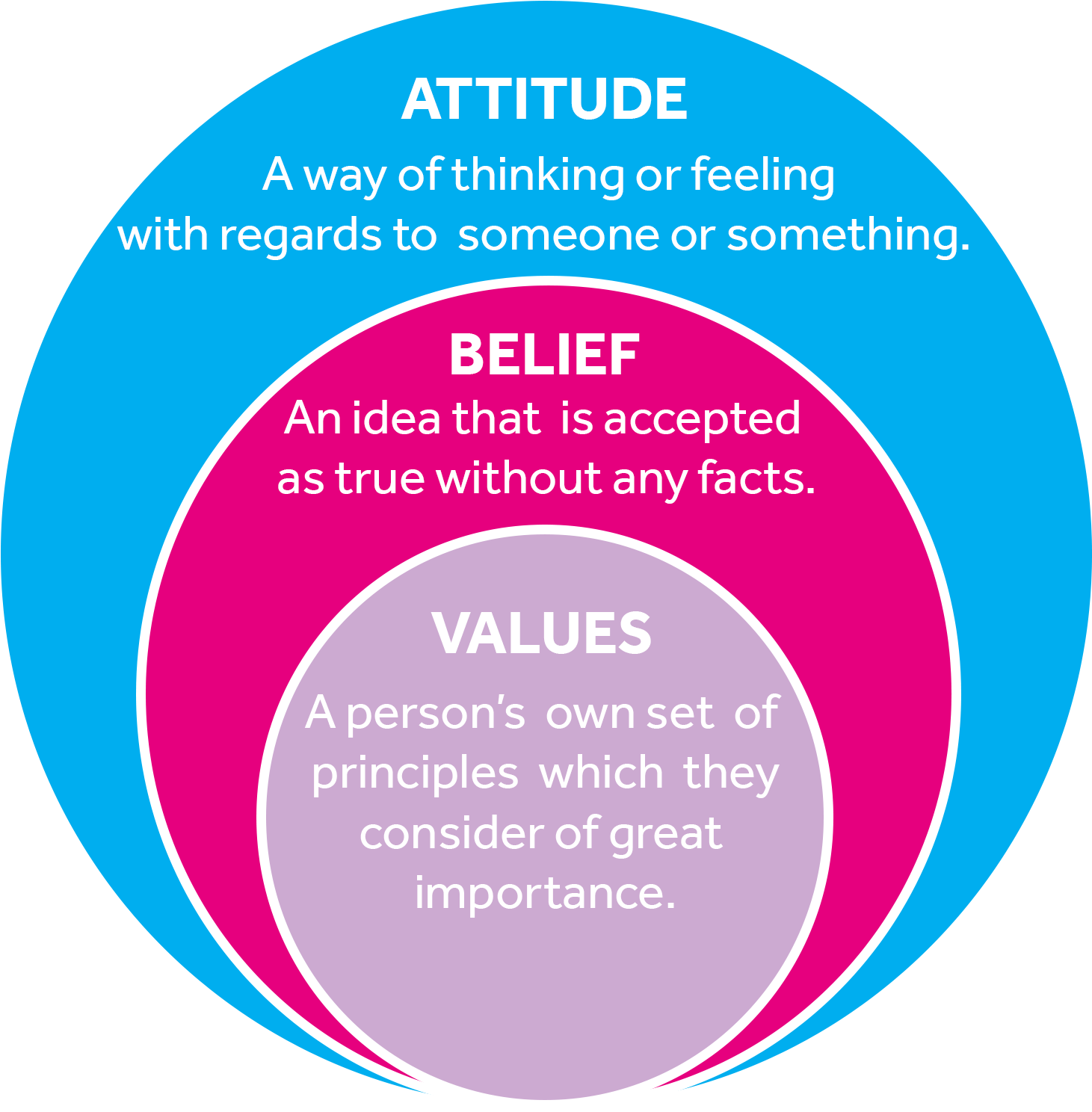 A Diagram Of Values And Attitude