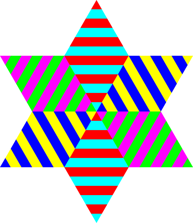 A Colorful Striped Pattern On A Black Background