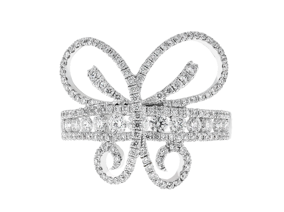 A Diamond Ring With A Bow