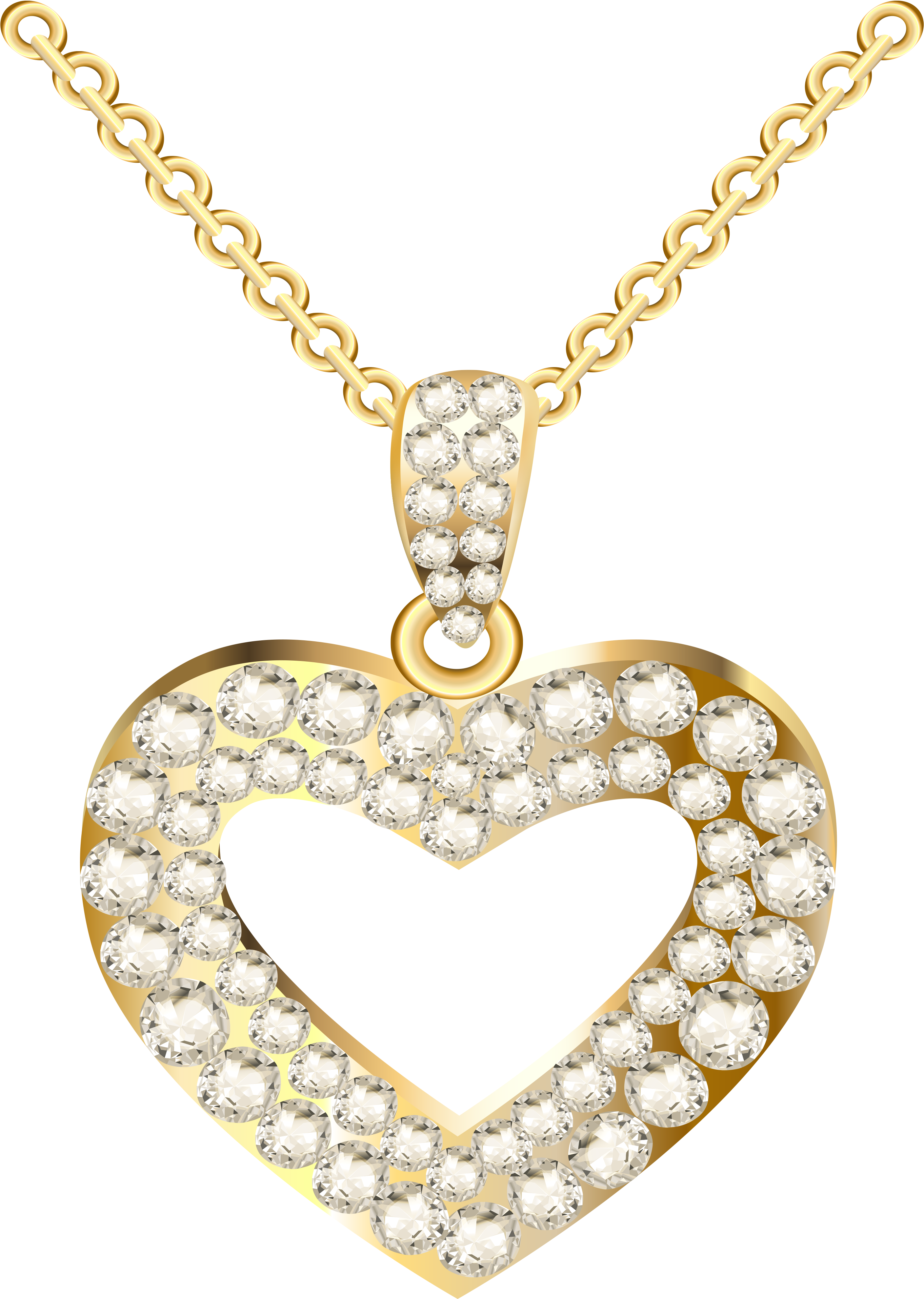 A Gold Heart With Diamonds On A Chain