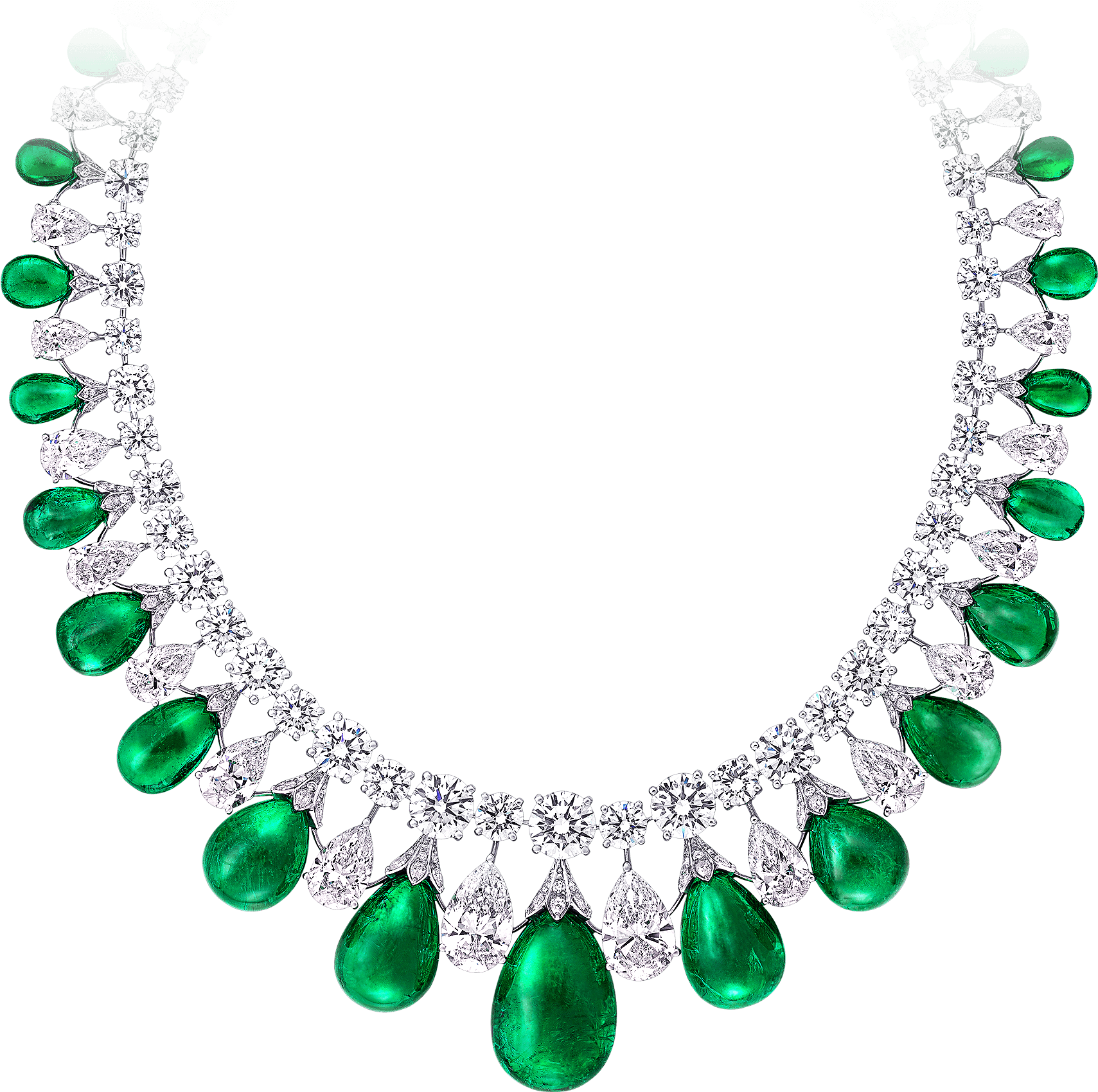 A Necklace With Emeralds And Diamonds