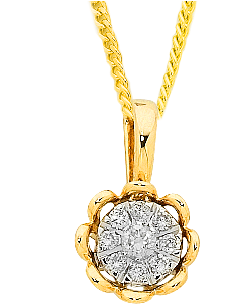 A Gold Necklace With A Diamond Pendant