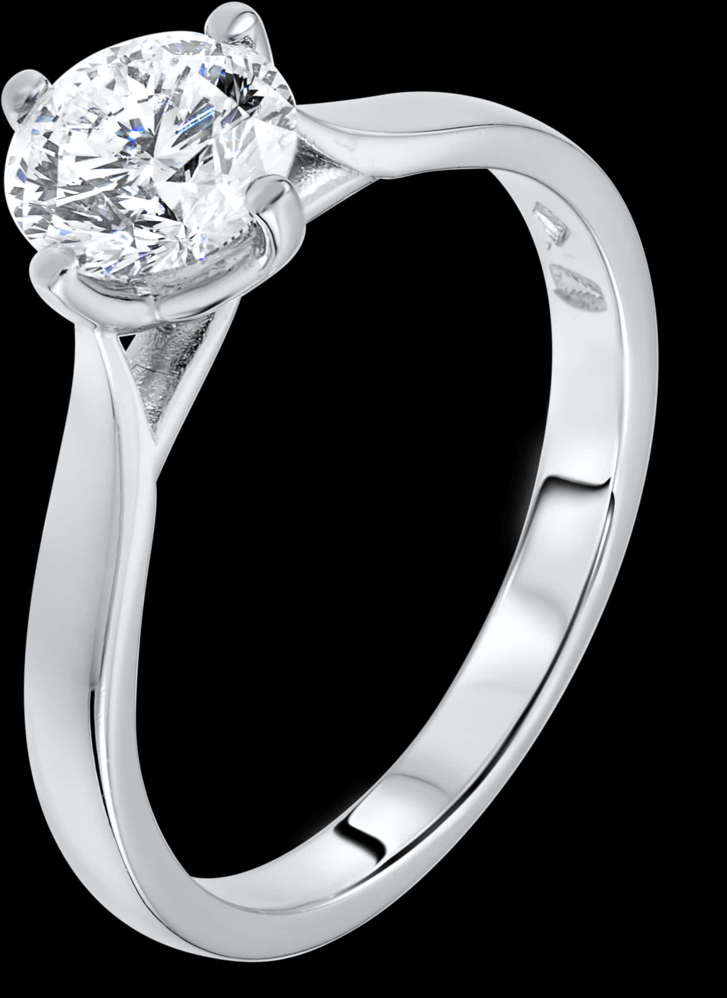 A Diamond Ring With A Black Background
