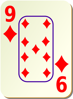 A Card With A Number Nine
