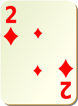 A Card With A Number And Diamond Symbols