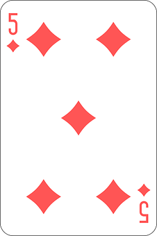 A Card With A Four Of Diamonds