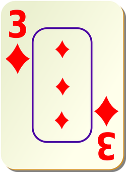 A Card With A Card In The Middle Of Diamonds