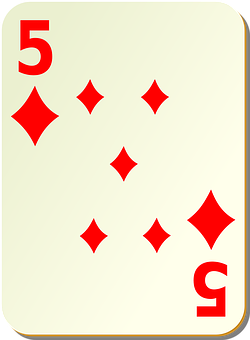 A Card With A Number Of Diamonds And A Number