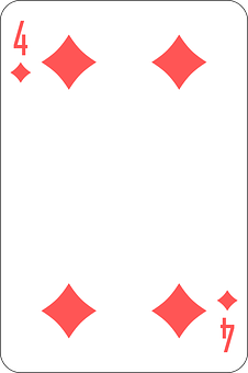 A Card With Diamonds In The Middle