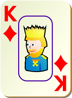A Card With A Cartoon Of A Man Wearing A Crown