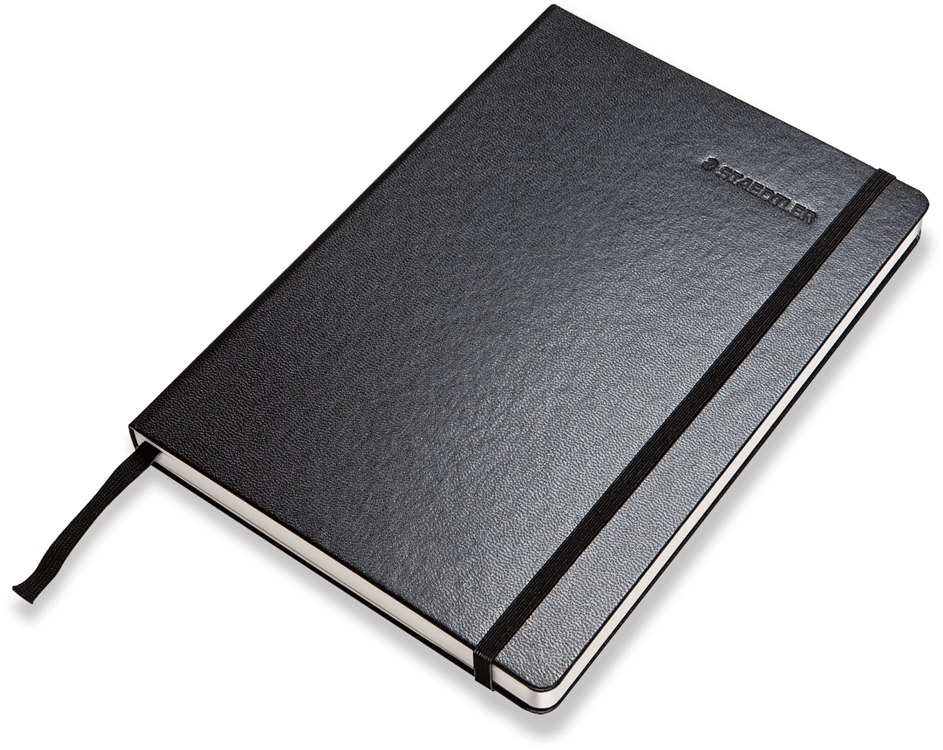 A Black Leather Notebook With A Black Band