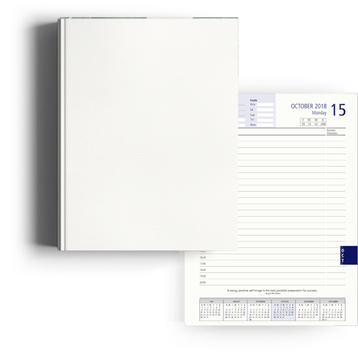 A White Notebook With A Calendar On It